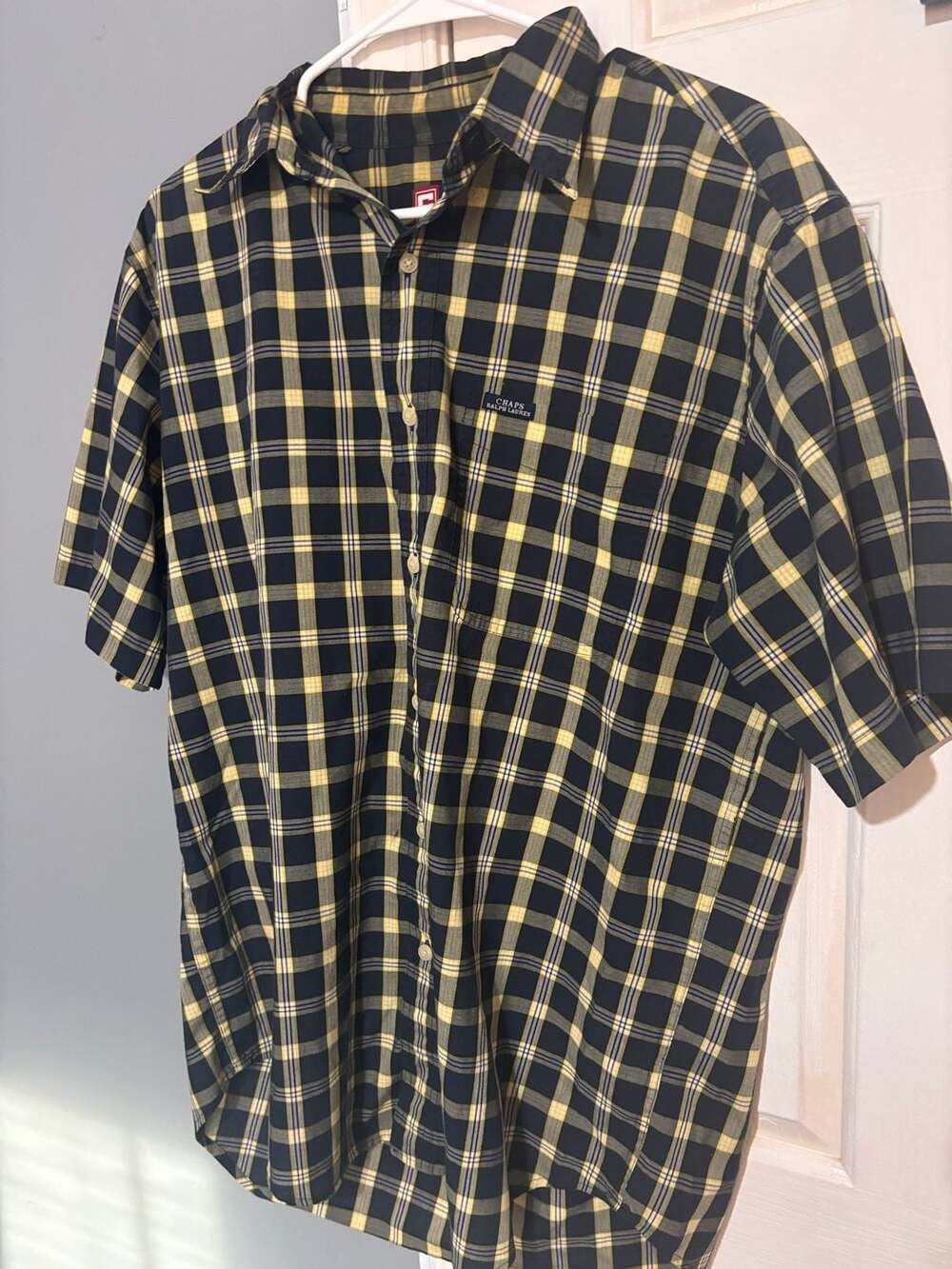 Chaps Ralph Lauren Men's Short Sleeve Plaid Button Down Shirt Medium
